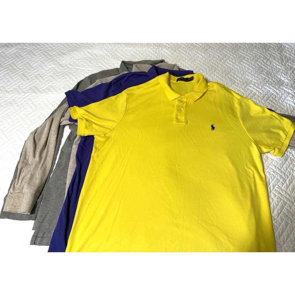 Lot Of 4 Ralph Lauren Polo Shirts 2 Short Sleeve 2 Long Sleeve XXL